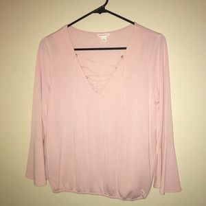 pale pink blouse